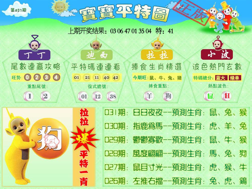 031期天线宝宝平特图[图]