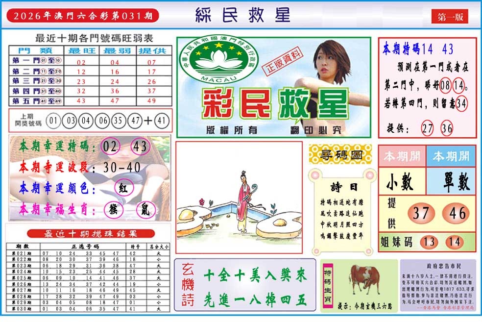 031期彩民救星A[图]