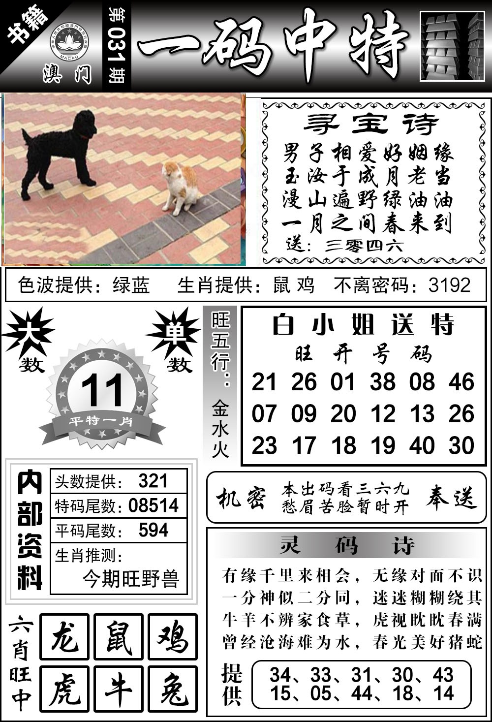 031期澳门乾坤宝典[图]