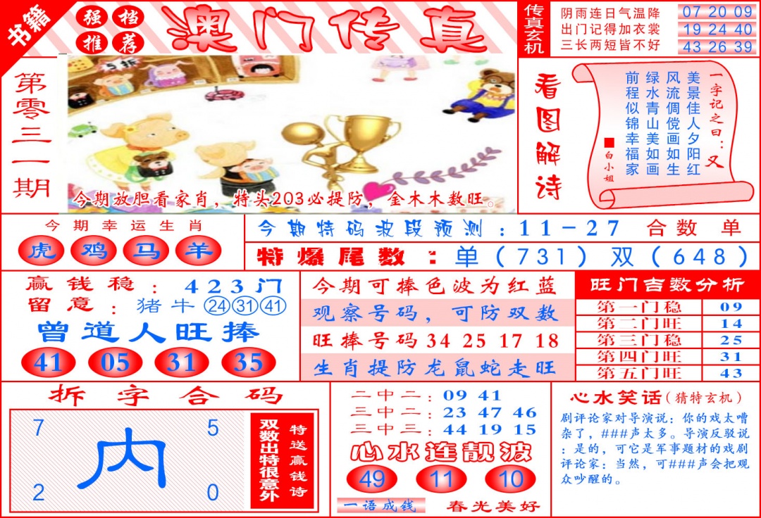 031期澳门传真玄机[图]