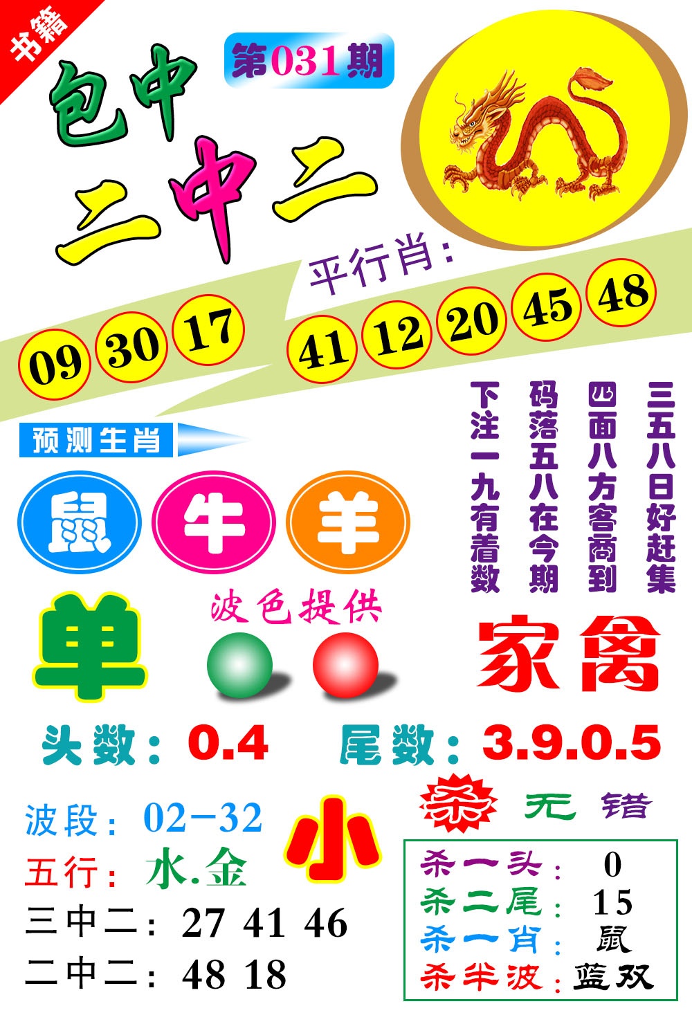 031期澳门预测生肖[图]