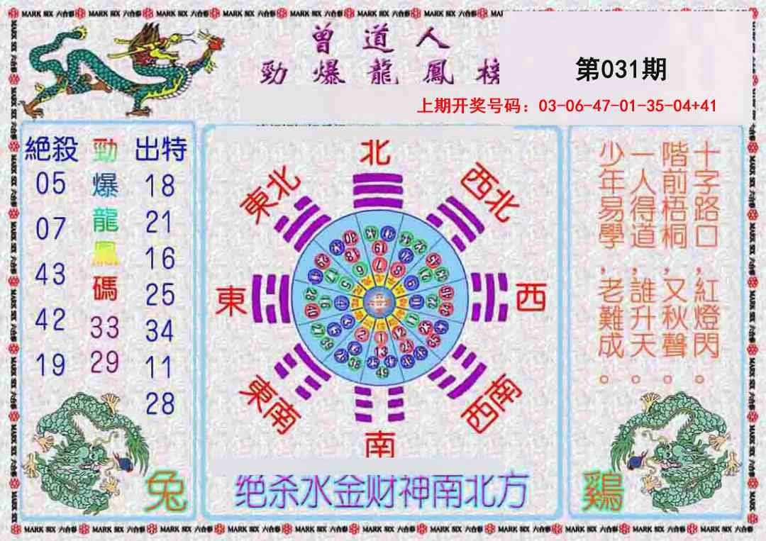 031期曾道人劲爆龙凤榜[图]