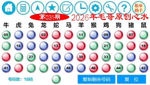 031期毛哥心水[图]