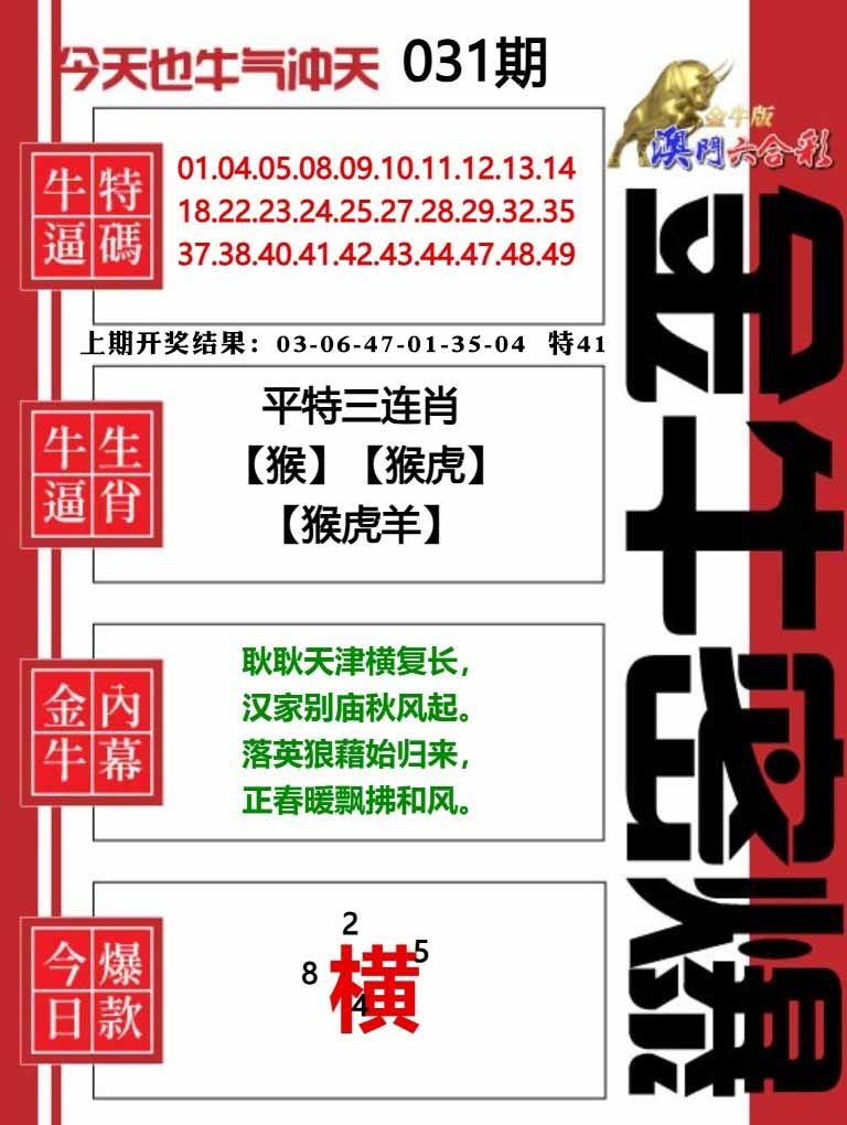 031期金牛密爆[图]